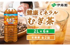 『定期便：全2回』健康ミネラルむぎ茶2L×6本【500008】