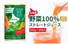 北海道野菜 ジュース 野菜ジュース やさい 野菜 ストレートジュース 100％ジュース  じゅーす 100％  機能性表示食品 健康 美容 健康志向 20缶 20本 ふるさと納税 北海道 恵庭市 恵庭【06001001】