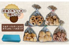 定番人気クッキー5種セット（ミルク・バニラ・ココア・カフェオレ・ハスカップ）【270001】