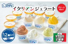 【定期便：全2回】Gigiのイタリアンジェラート6種12個入りアソートセット【43004301】