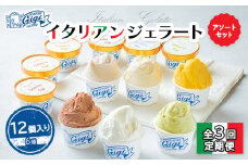 【定期便：全3回】Gigiのイタリアンジェラート6種12個入りアソートセット【43004401】