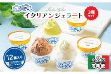 【定期便2回】 ジェラテリアGigi イタリアンジェラート 3種 各4個 計12個 セット ジェラート アイス 牛乳 ピスタチオ チョコレート カップ スイーツ 定期便 2回 ふるさと納税 北海道 恵庭市 恵庭【43007301】