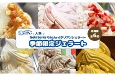ジェラテリアGigi イタリアンジェラート 季節限定 ジェラート 2000ml 焼きりんご さくら いちご レモン 栗 えびすかぼちゃ 業務用 2L スイーツ 定期便 隔月発送 6回 ふるさと納税 北海道 恵庭市 恵庭 【定期便6回】【43007903】