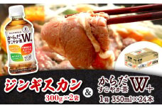 阿部精肉店 味付きジンギスカン 600g からだすこやか茶 350ml 24本 コラボ 返礼品 ラム肉 味付き 羊 羊肉 ジンギスカン お茶 茶 トクホ 特定保健用食品 健康 ふるさと納税 北海道 恵庭市 恵庭【C99002】