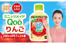 【定期便：全6回】ミニッツメイド Qoo りんごPET　280ml×24本【380084】