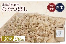 先行予約 新米 北海道恵庭産ななつぼし 20kg 玄米 | オンライン申請 ふるさと納税 北海道 恵庭 ななつぼし 玄米 北海道米 米袋 人気 銘柄 ブランド米 美味しい 米 弁当 おにぎり おむすび お取り寄せ ワンストップ マイページ 大滝農園 恵庭市【800012】