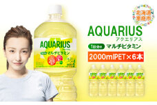 アクエリアス 1日分のマルチビタミン　2L PET×6本 | ビタミン マルチビタミン ビタミン飲料 健康飲料 スポーツドリンク 熱中症対策 水分補給 大容量 2Lペットボトル 6本セット 日常使い 常備飲料 ビタミン補給 お取り寄せ 北海道 恵庭市 恵庭【380085】