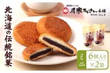 寒月あんぱんミニ6個入り×2袋 | 月寒あんぱん本舗 月寒あんぱん あんぱん あんこ こしあん ほんま オリジナル 北海道 ふるさと納税 恵庭市 恵庭 お取り寄せ スイーツ 和菓子【170052】