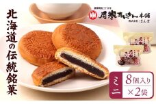 月寒あんぱん　ミニ8個入り×2袋 | 月寒あんぱん本舗 月寒あんぱん あんぱん あんこ こしあん ほんま オリジナル 北海道 ふるさと納税 恵庭市 恵庭 お取り寄せ スイーツ 和菓子【170053】