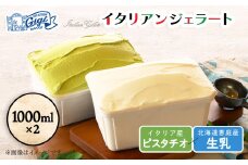 【味違いセット】ジェラテリアGigiのイタリアンジェラート 1000ml×2『ピスタチオ×生乳』 | ジェラート アイスクリーム ピスタチオ 生乳 セット 濃厚 スイーツ デザート 乳製品 イタリアンジェラート イタリアン 食べ比べ 高級 洋菓子 冷菓 お取り寄せ 北海道 恵庭市 恵庭【430145】