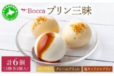 [5525-0501]北海道 牧家 Bocca プリン三昧 3種 各2個入 計6個 食べ比べ 白いプリン クレームブリュレ 塩キャラメル プリン スイーツ なめらか ミルク カラメル ギフト  送料無料