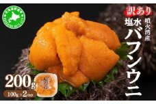 [5525-0812]訳あり 北海道 噴火湾産 塩水 バフンウニ 100g 2パック 計200g うに ウニ 雲丹 海鮮 海の幸 魚介類 ウニ丼 お寿司 濃厚 無添加 産地直送 お取り寄せ 山村水産 送料無料