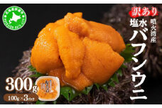 [5525-0813]訳あり 北海道 噴火湾産 塩水 バフンウニ 100g 3パック 計300g ミョウバン不使用 うに ウニ 雲丹 海鮮 海の幸 魚介類 ウニ丼 お寿司 濃厚 無添加 産地直送 お取り寄せ 山村水産 送料無料