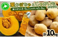 [5525-0853]  北海道 かぼちゃ じゃがいも セット 合計10kg 先行受付 ジャガイモ 馬鈴薯 ポテト 芋 イモ カボチャ パンプキン 緑黄色野菜 甘い ほくほく 農作物