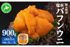 [5525-0994]【定期便3カ月】北海道 噴火湾産 塩水 バフンウニ 100g 3パック うに ウニ 雲丹 海鮮 海の幸 魚介類 ウニ丼 お寿司 濃厚 無添加 産地直送 産直 お取り寄せ 山村水産 送料無料