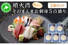 [5525-1117]噴火湾そのまんま お刺身5点盛り(わさび・醤油付き)5箱 旬菜一鮮 だて大和屋 厳選 魚介 海鮮 刺身 刺し身 小分け 新鮮 魚介類 魚貝類 加工食品 贈答 ギフト 贈り物 ご褒美