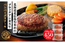 北海道北広島産 ブラックアンガス牛 ハンバーグステーキ 450g（150g×3個）牛肉