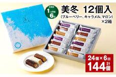  【1ヶ月毎6回定期便】美冬12個入（ブルーベリー、キャラメル、マロン）×2箱