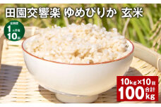 【1ヶ月毎10回定期便】田園交響楽ゆめぴりか 玄米 10kg 計100kg 