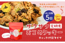 【1ヶ月毎5回定期便】 ザクザクおこめクッキー 計15個 （3個×5回） お菓子 おやつ クッキー
