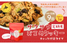 【1ヶ月毎9回定期便】 ザクザクおこめクッキー 計27個 （3個×9回） お菓子 おやつ クッキー