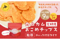 【1ヶ月毎9回定期便】 カムカムおこめチップス（鮭節） 計27個 （3個×9回） お菓子 スナック菓子