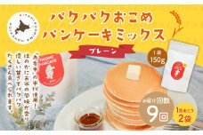 【1ヶ月毎9回定期便】パクパクおこめパンケーキミックス（プレーン）スタンドパック 計18パック （2パック×9回） ホットケーキミックス