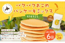 【1ヶ月毎6回定期便】 パクパクおこめパンケーキミックス（とうもろこし）スタンドパック 計12パック （2パック×6回） ホットケーキミックス