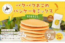 【1ヶ月毎9回定期便】 パクパクおこめパンケーキミックス（とうもろこし）スタンドパック 計18パック （2パック×9回） ホットケーキミックス