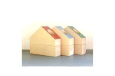 ハンコのおうち【赤】  印鑑 収納 シャチハタ 朱肉付き 手作り お取り寄せ デスク用品