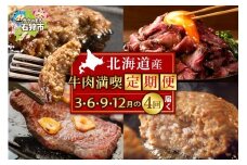 【定期便4回】北海道産牛肉満喫定期便セット