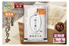 【先行予約】【定期便】北海道産 無洗米ゆめぴりか 5kg 6回