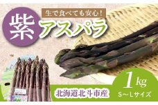 【JAS認定有機紫アスパラ】S～Lサイズ紙箱入<1kg> ふるさと納税 人気 おすすめ ランキング アスパラガス アスパラ 紫アスパラガス 紫アスパラ 紫アスパラ姫 有機栽培 JAS認定 サラダ 天ぷら 茹でアスパラ アントシアニン 生ジュース スムージー ベーコン巻き おいしい あまい 新鮮 鮮度抜群 シャキシャキ 北海道 北斗市 送料無料 HOKB001