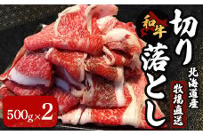 北海道産　牧場直送　和牛切り落とし　500g×2 ふるさと納税 人気 おすすめ ランキング 牛 牛肉 黒毛 肉 和牛 切り落とし もも モモ バラ ばら うで ウデ   北海道 北斗市 送料無料 HOKQ003