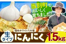 [1-82]【令和7年先行受付】生にんにく（福地ホワイト六片種）1.5kg | にんにく ニンニク 生にんにく 国産にんにく 北海道にんにく st-p
