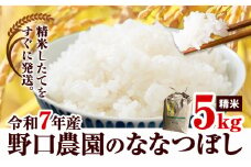 [1.4-361]【令和7年産】【先行予約】野口農園 ななつぼし 5kg お米 北海道産 産地直送 ブランド米 ななつぼし 野口農園《10月末～（新米収穫出来次第、出荷》　　国産 精米 白米 米