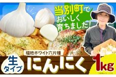 [0.8-194]【令和7年先行受付】生にんにく（福地ホワイト六片種）1kg | にんにく ニンニク 生にんにく 国産にんにく 北海道にんにく st-p