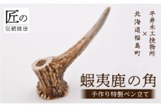 福島町産蝦夷鹿の角　手作り特製ペン立て ふるさと納税 人気 おすすめ ランキング エゾシカ えぞ鹿 蝦夷しか 蝦夷鹿 角 鹿角 天然 鉛筆 ポールペン 万年筆 普段使い 贈答 贈り物 ギフト プレゼント 北海道 福島町 送料無料 FKB026