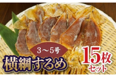 大久吉田商店 横綱するめ(3～5号)15枚セット ふるさと納税 人気 おすすめ ランキング するめ スルメ いか イカ 横綱するめ 干物 ダイエット 美容 健康 オーブン 七輪 おつまみ 贈答 贈り物 ギフト プレゼント 北海道 福島町 送料無料 FKD007
