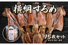 山久西川水産　横綱するめ（3～4号）15枚セット ふるさと納税 人気 おすすめ ランキング いか イカ するめ スルメ 老舗 火であぶる おやつ おつまみ 酒のあて 小ぶり 濃い味 肉厚 やみつき 北海道 福島町 送料無料 FKI011