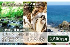 ～絶景と牡蠣の町～ ようこそ！知内町へ☆宿泊クーポン2,500円分