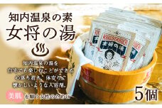 知内温泉の素「女将の湯」5袋《知内温泉 ユートピア和楽園》 入浴剤 温泉 セット 個包装 ギフト プチギフト 自宅用 北海道の名湯 北海道最古の温泉