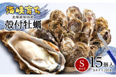 【2025年3月中旬以降発送】海峡育ち 殻付き牡蠣 Sサイズ 15個入り カキナイフ付＜上磯郡漁業協同組合＞ 生牡蠣 かき カキ 貝 海鮮 BBQ 鍋 ギフト