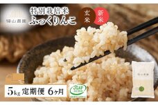 【令和7年産新米予約】【6カ月定期便】特別栽培米産地直送「玄米ふっくりんこ 5kg」《帰山農園》