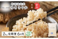 【令和7年産新米予約】【6カ月定期便】特別栽培米産地直送「玄米ゆきさやか 2kg」《帰山農園》