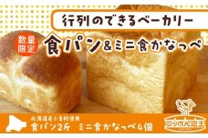 北海道 食パン 2斤 ミニ食かなっぺ 4個 セット 北海道産 小麦 春よ恋 パン トースト カナッペ 手作り 自家製 焼きたて ベーカリー 朝食 朝ごはん モーニング 冷凍 お取り寄せ 人気 自家用 ギフト 贈答用 送料無料 木古内 木古内町