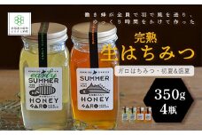 完熟生はちみつ ガロはちみつ・初夏(アカシア)&盛夏 各350g 大容量 食べ比べ4瓶セット ふるさと納税 人気 おすすめ ランキング はちみつ ガロはちみつ 盛夏 初夏 スローフード 北海道 七飯町 送料無料 NAAB007