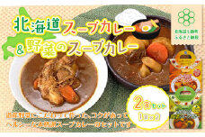  北海道スープカレー&野菜のスープカレー2食セット 北海道産帆立・野菜と鶏手羽使用 ふるさと納税 人気 おすすめ ランキング 北海道スープカレー 野菜のスープカレー スープカレー 北海道名物 北海道 七飯町 送料無料 NAO012