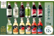 ミニボトル11種飲み比べ12本セット 【 ふるさと納税 人気 おすすめ ランキング ワイン わいん 赤 白 キャンベルアーリー ナイアガラ フルーツワイン セット お酒 桃 メロン いちご ハスカップ 北海道 七飯町 送料無料 】 NAX040