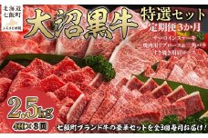 定期便セット定期3カ月　大沼黒牛の特選セット 【 ふるさと納税 人気 おすすめ ランキング 北海道ブランド牛 大沼黒牛 黒毛和牛 サーロイン リブロース 焼肉 肩ロース おいしい 北海道 七飯町 送料無料 】 NAM059